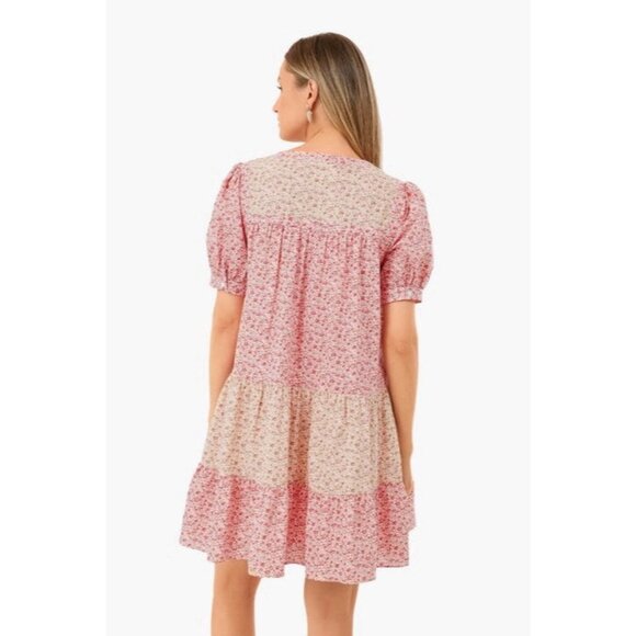 Tuckernuck Hyacinth House Floral Hana Mini Dress (Size M) Tiered Billowy A-line - Picture 4 of 11